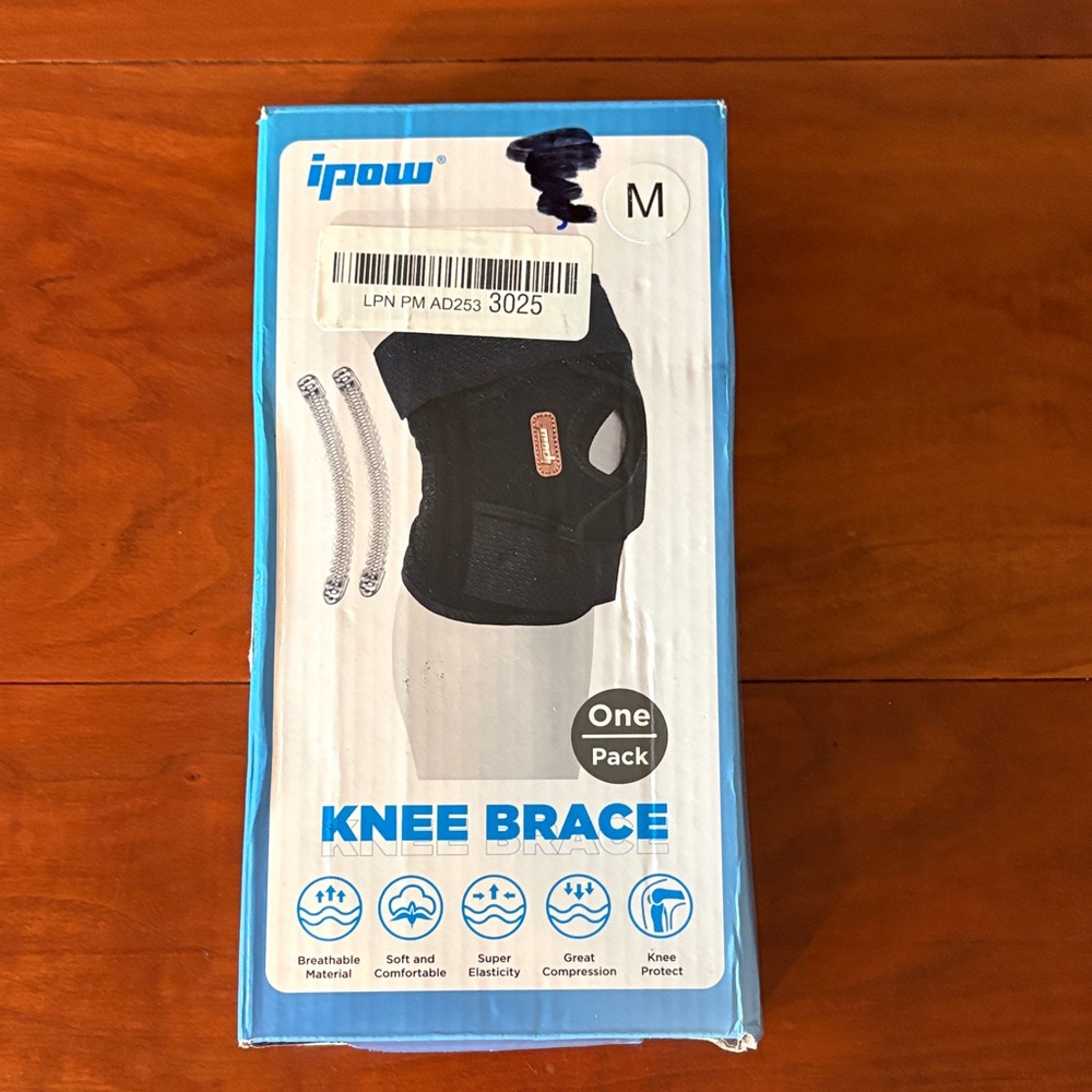 IPOW Knee Brace Support Wrap Adjustable Straps Size M Open Box
